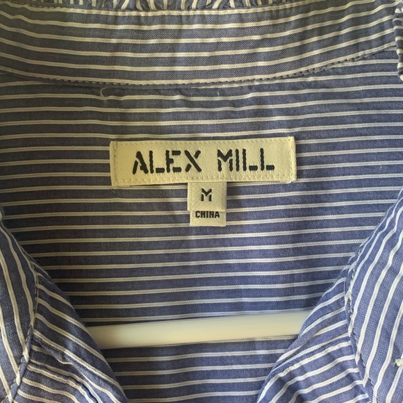 Alex Mill Blue Striped Button Up Blouse - Picture 2 of 5